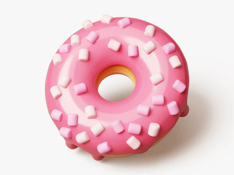 Donut mit Marshmallows 3D Modell