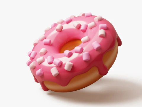 Donut mit Marshmallows 3D Modell