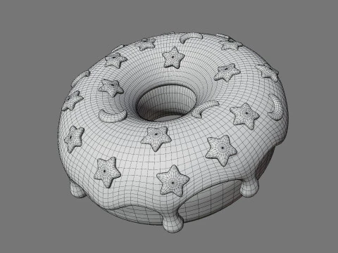 Donut with Star Sprinkles 3D Model