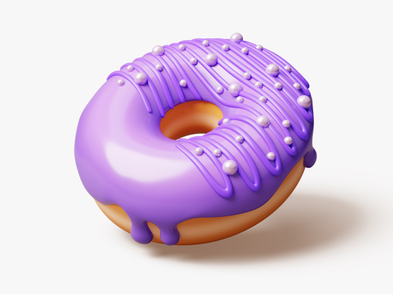 Purple Donut with Pearls 3Dモデル .c4d .max .obj .3ds .fbx .stl .blend