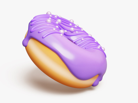 Purple Donut with Pearls 3Dモデル