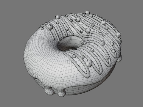 Purple Donut with Pearls 3Dモデル