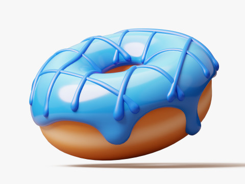 Blue Donut 3D 모델