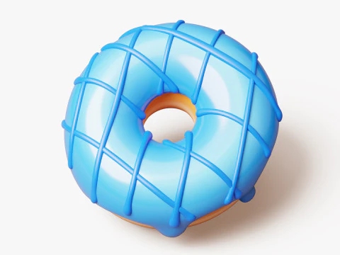 Blue Donut 3D Model