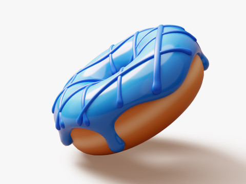 Blue Donut 3D 모델