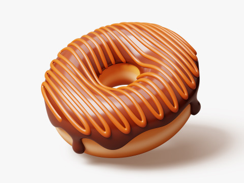 Set of Stylized Colorful Donuts Model 3D