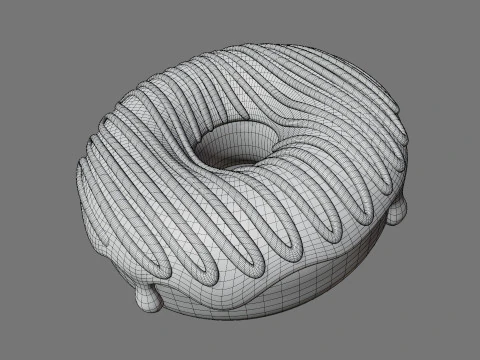 Set of Stylized Colorful Donuts 3D Model