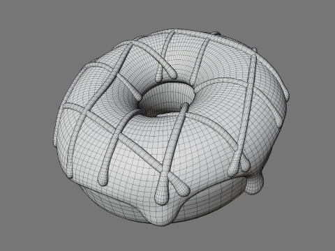 Set of Stylized Colorful Donuts 3D Model