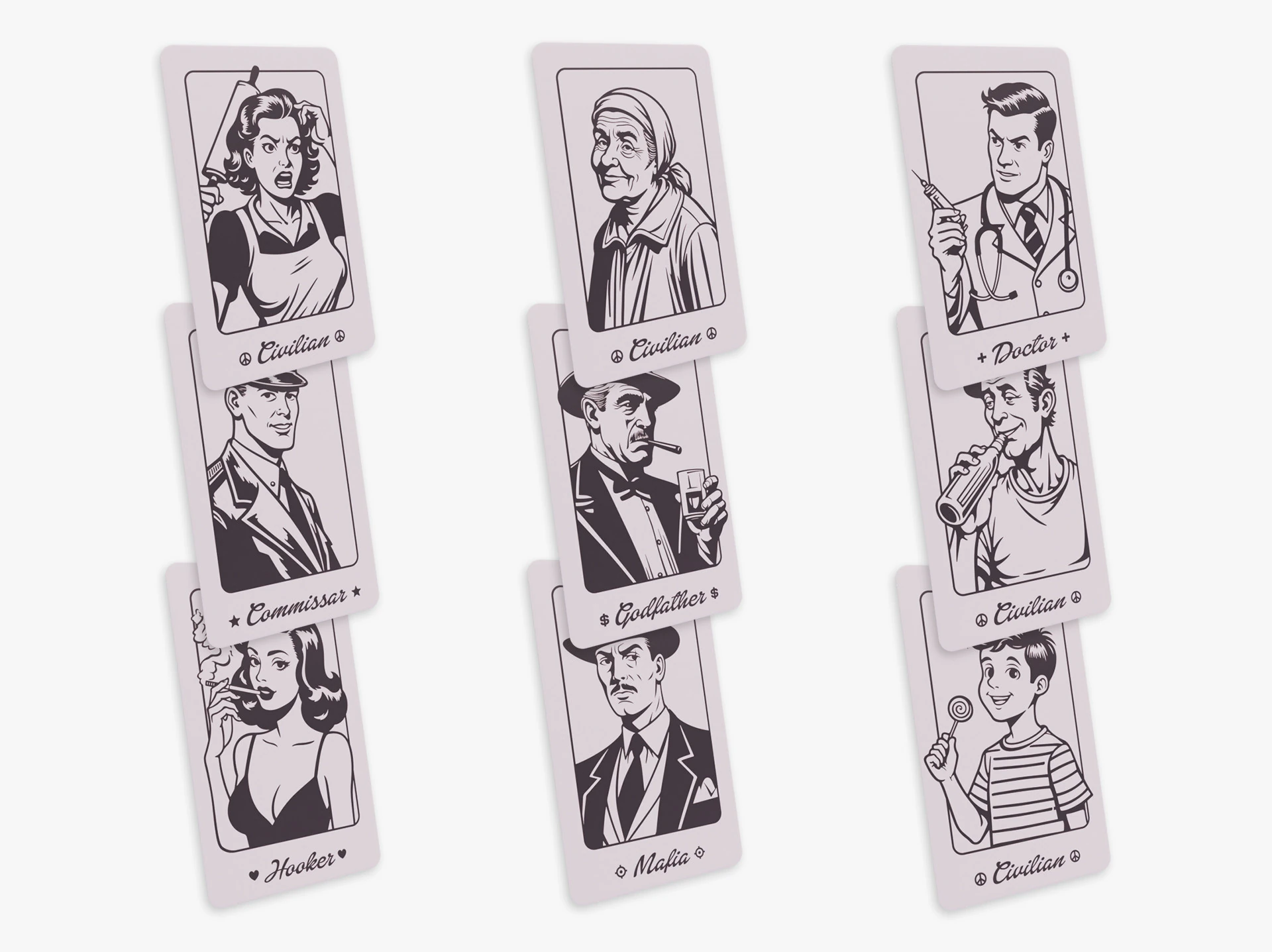 Mafia Game Cards 3D Model .c4d .max .obj .3ds .fbx .stl .blend