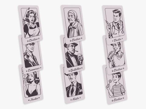Mafia Game Cards 3D Модель