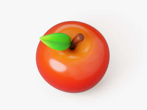 Apple Fruit Stylized Modello 3D