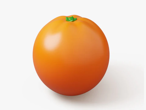 Frutta Arancione Stilizzata Modello 3D