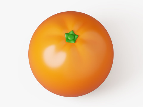 Orange Fruit Stylized 3D Model