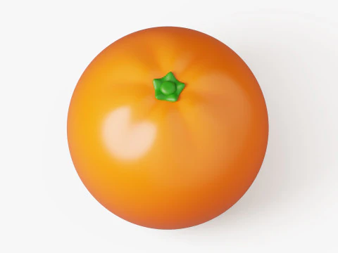 Frutta Arancione Stilizzata Modello 3D
