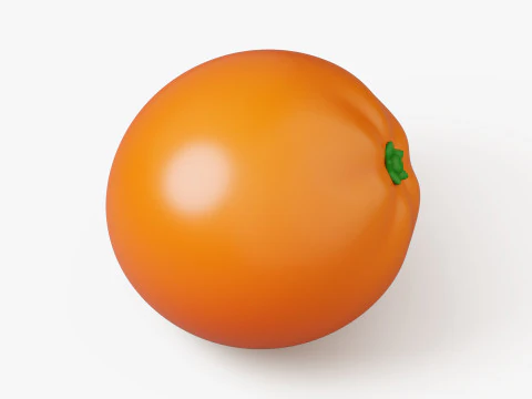 Frutta Arancione Stilizzata Modello 3D