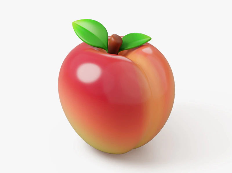 Персиковые фрукты стилизованные 3D Модель .c4d .max .obj .3ds .fbx .stl .blend