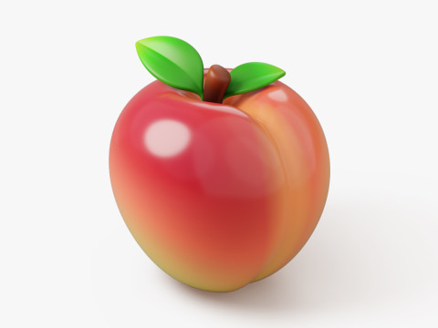 Peach Fruit Stylized 3D-Modell