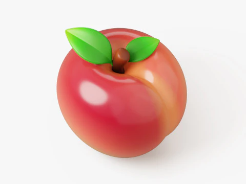 Персиковые фрукты стилизованные 3D Модель