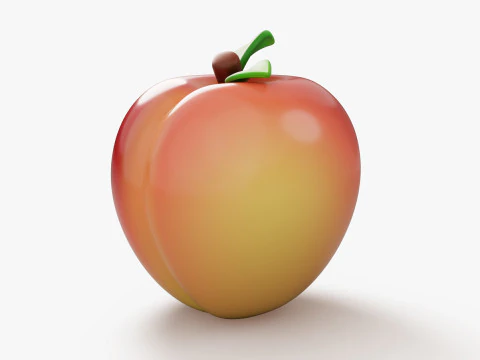 Персиковые фрукты стилизованные 3D Модель