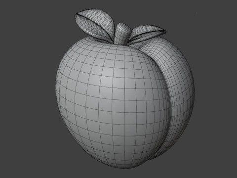 Персиковые фрукты стилизованные 3D Модель