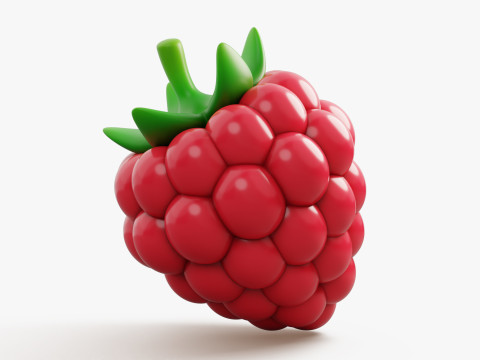 Raspberry Stylized 3D Model