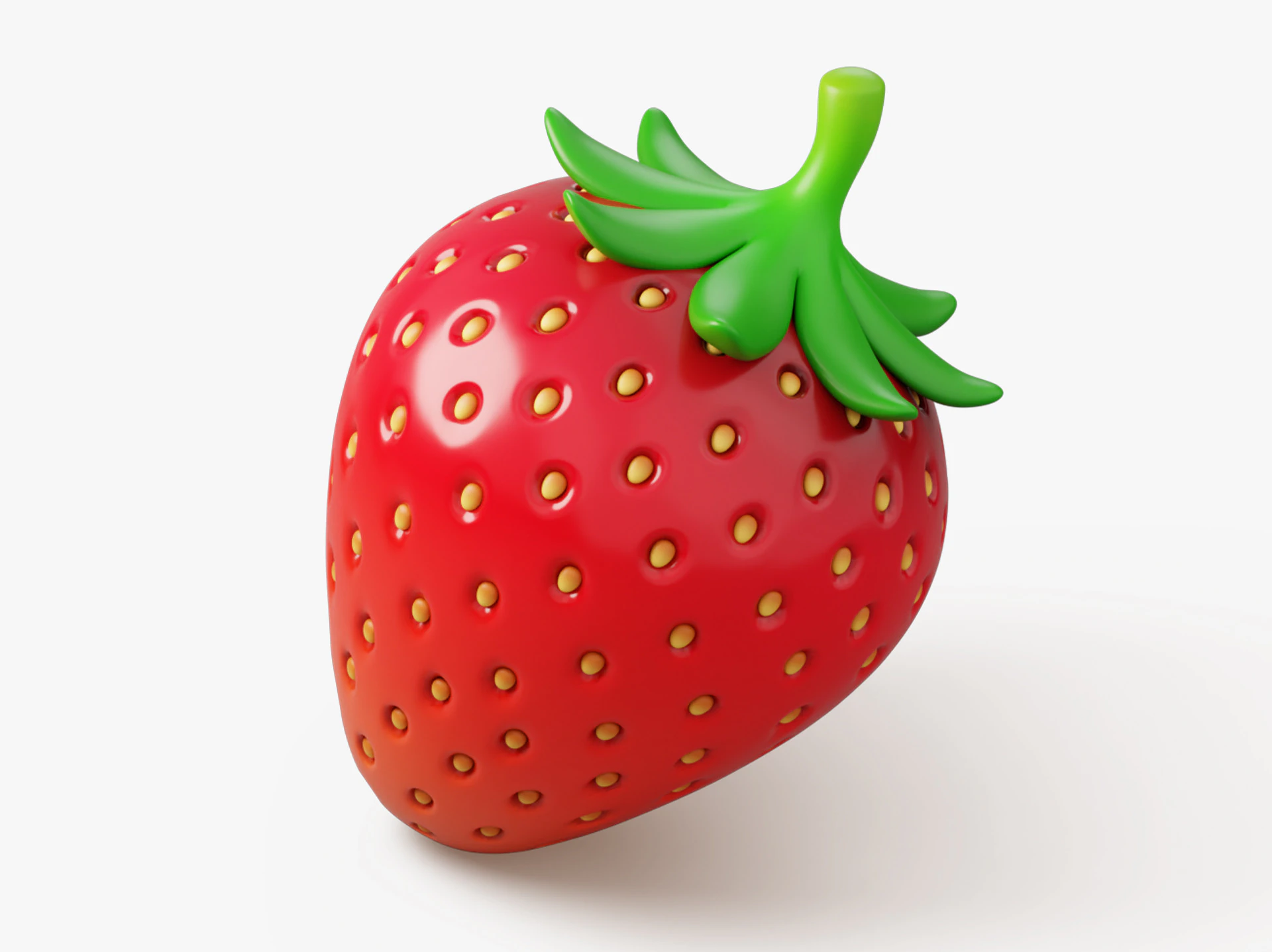 Strawberry Stylized 3D Model .c4d .max .obj .3ds .fbx .stl .blend 