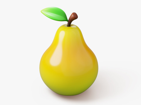 Set of Stylized Colorful Fruits 3D Модель
