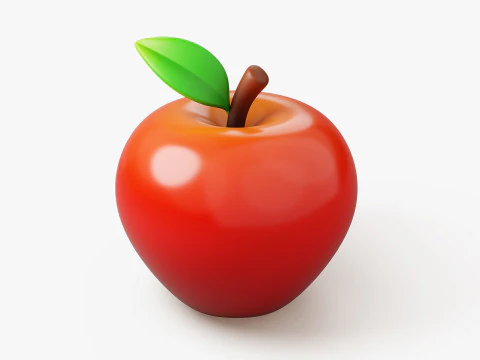 Set of Stylized Colorful Fruits 3D Model