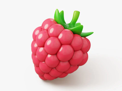 Set of Stylized Colorful Fruits 3D Model