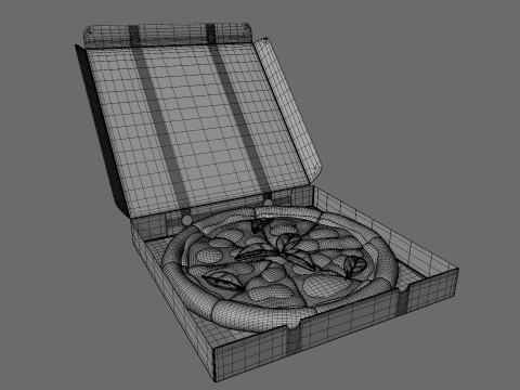 Margherita Pizza in Box Stylized Modelo 3D
