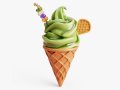 Matcha Ice Cream Cone 3D 모델