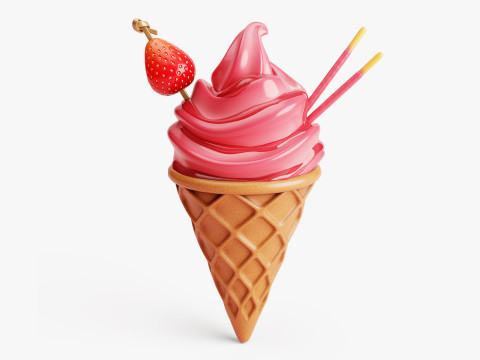 Ice Cream Cone Collection 3D 모델