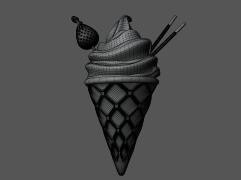 Ice Cream Cone Collection 3D Model