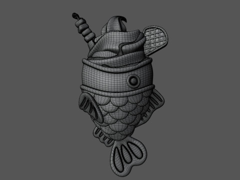 Taiyaki Fish Ice Creams Collection Model 3D