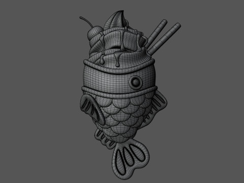Taiyaki Fish Ice Creams Collection Model 3D