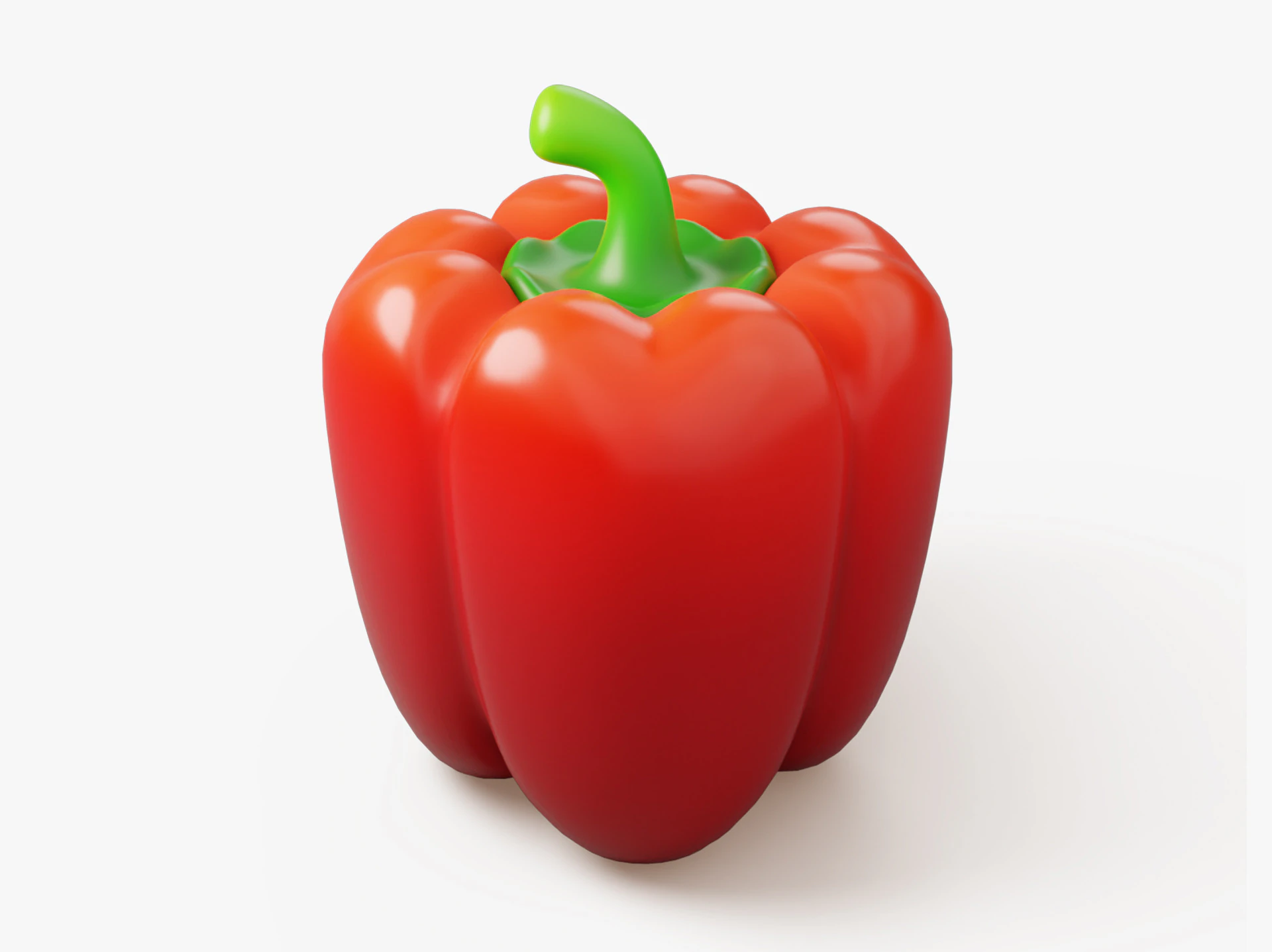 Stylized Sweet Bell Pepper 3D Model .c4d .max .obj .3ds .fbx .stl .blend 