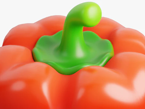 Stylized Sweet Bell Pepper 3D Model