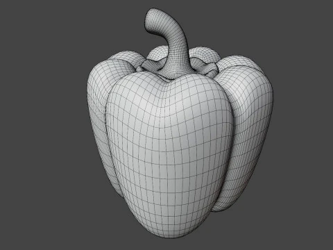 Stylized Sweet Bell Pepper 3D Model