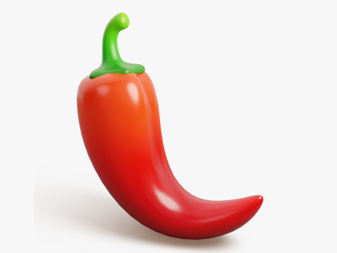 Stylized Chili Pepper 3D Модель