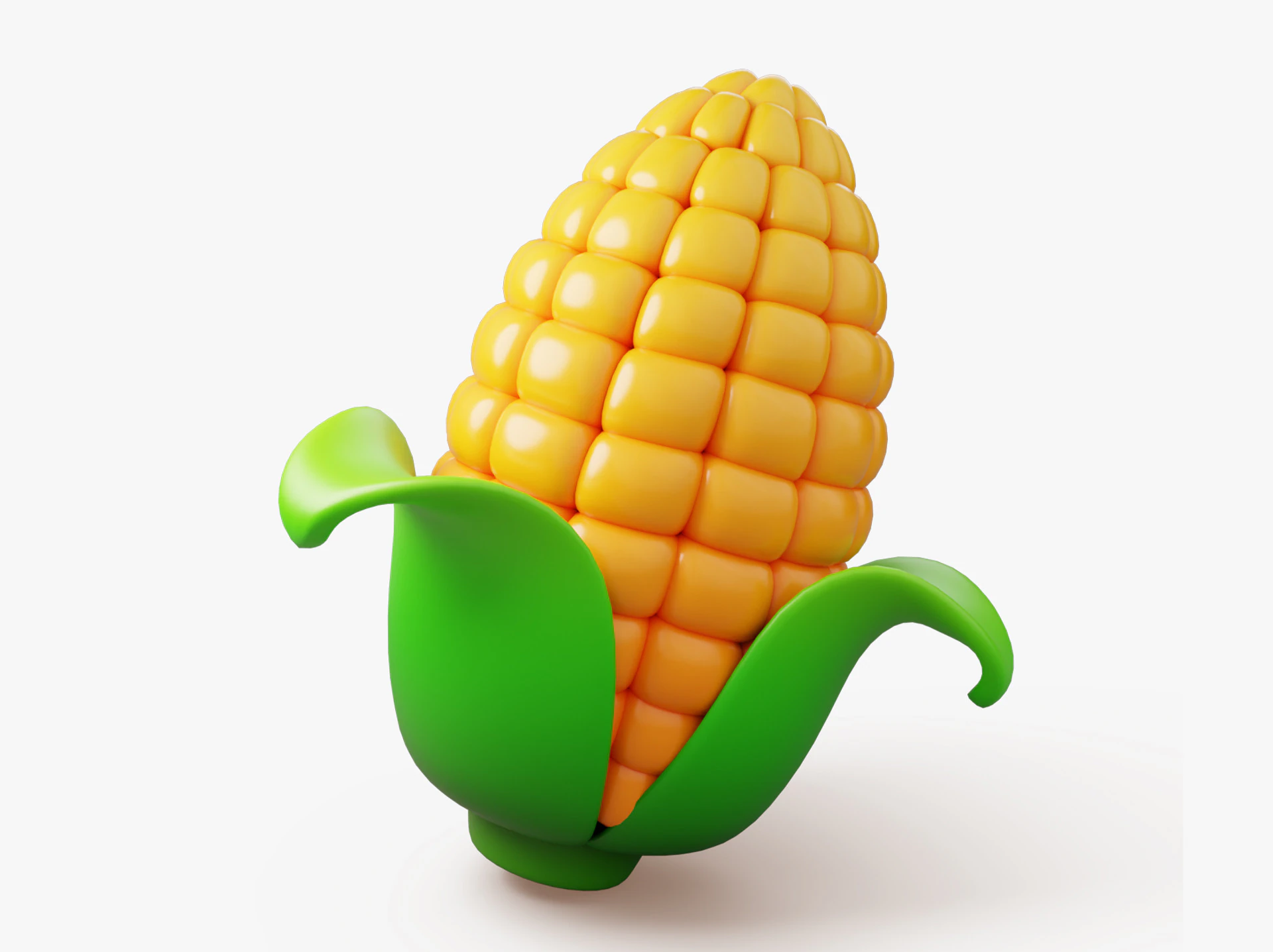 Stylized Corn 3D Model .c4d .max .obj .3ds .fbx .stl .blend 