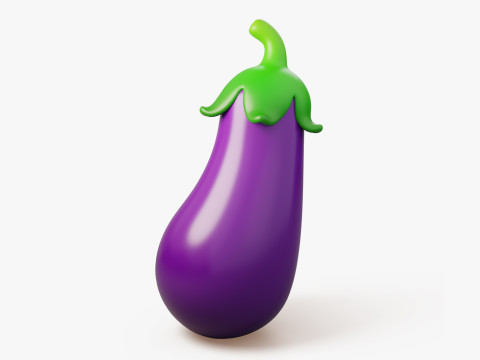 Stylized Eggplant Model 3D