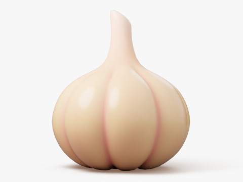 Stylized Garlic Model 3D