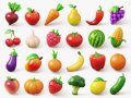Stylized Fruits and Vegetables Pack Modello 3D