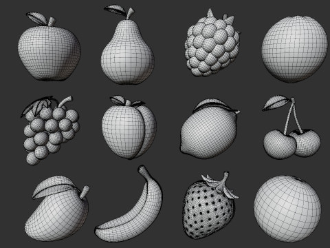 Stylized Fruits and Vegetables Pack Modelo 3D
