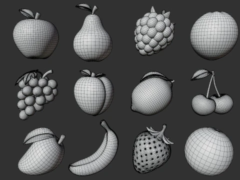 Stylized Fruits and Vegetables Pack 3D Model