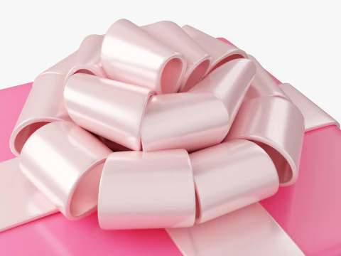 Stylized Pink Gift Box 3D Model