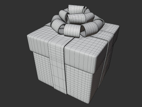 Stylized Pink Gift Box Modello 3D