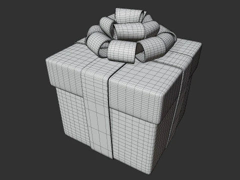 Stylized Pink Gift Box 3D Model