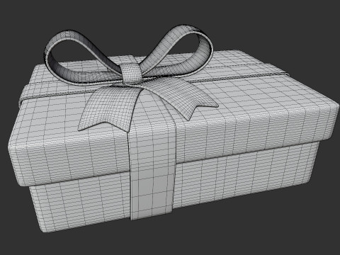Stylized Blue Gift Box 3Dモデル