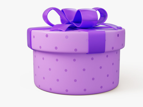 Stylized Purple Gift Box 3D Model